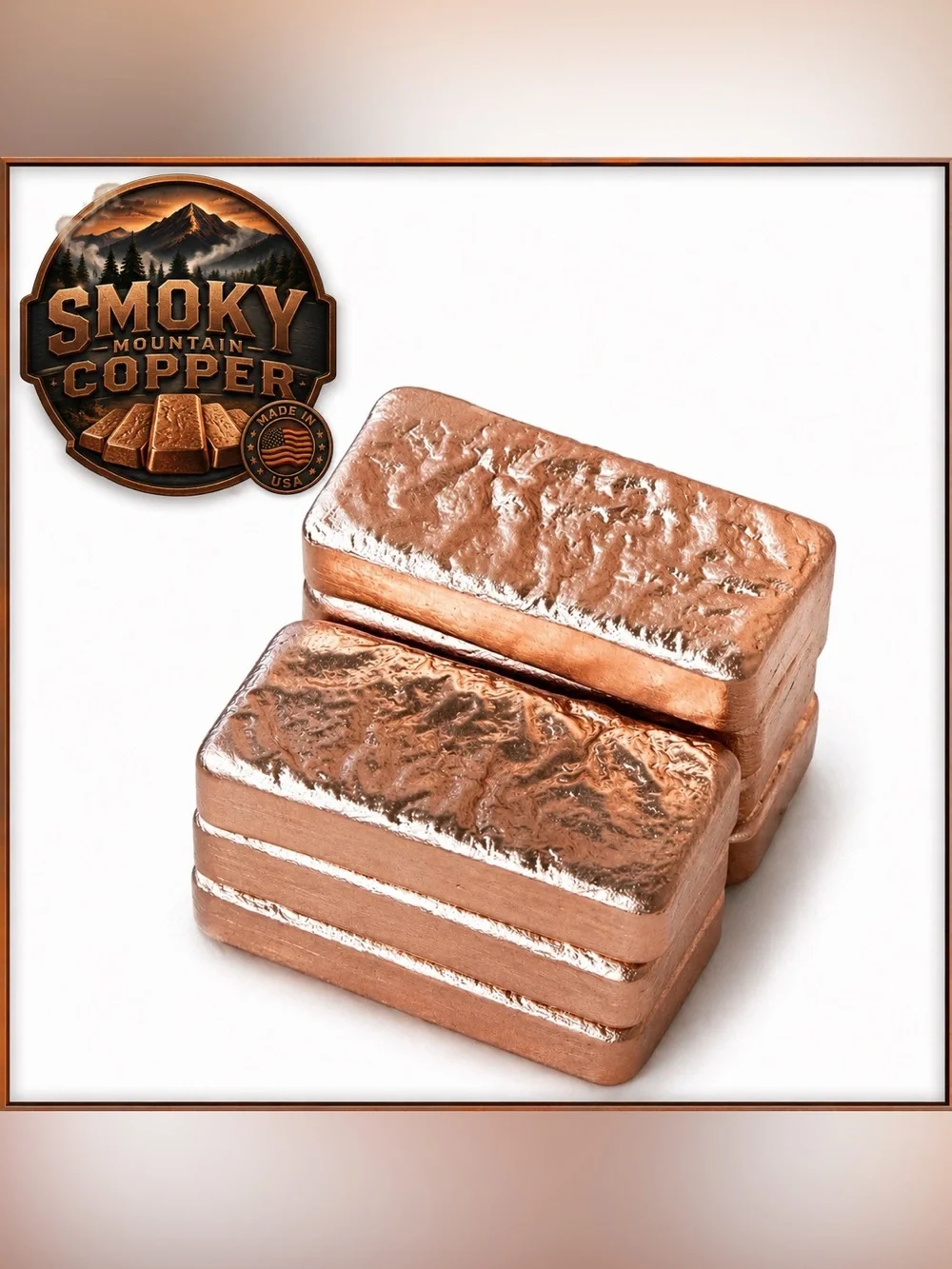 1 lb Hand Poured Copper Bar | .999 Fine Pure Copper Bullion Made In USA